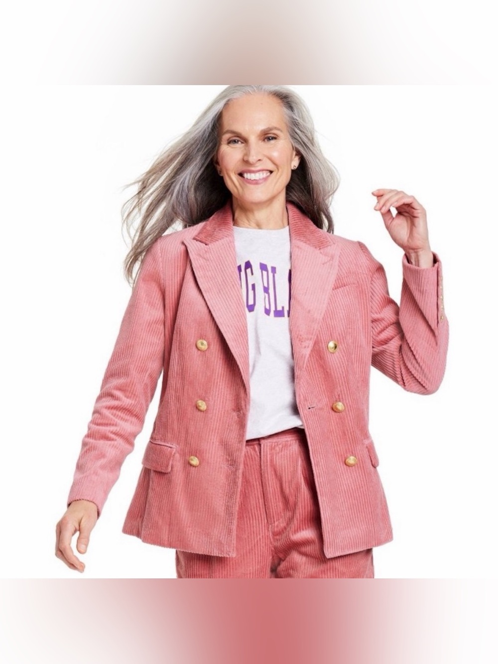 Rowing Blazers Rose Pink Corduroy Double-Breasted Blazer